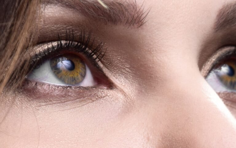Close-up of a client's naturally lifted lashes after a lash lift treatment